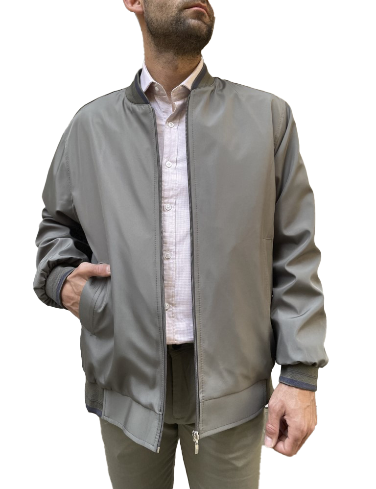 Ανδρικό χακί ελαφρύ Bomber Plus Size D1900X φωτογραφία